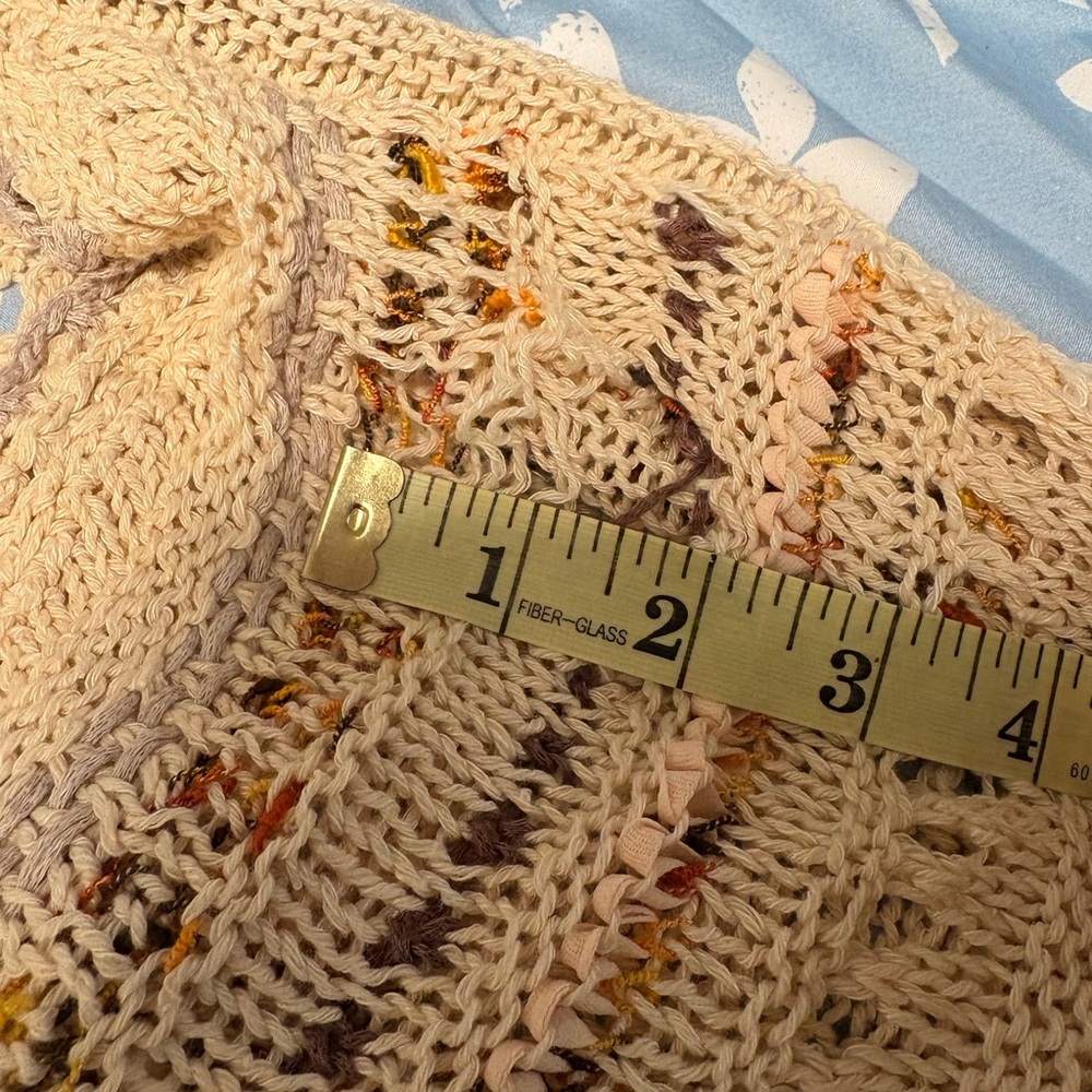 Moth Beige and Multicolor Crochet Poncho - Picture 3 of 4